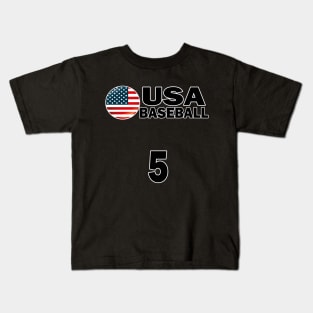 USA Baseball Number 5 T-shirt Design Kids T-Shirt